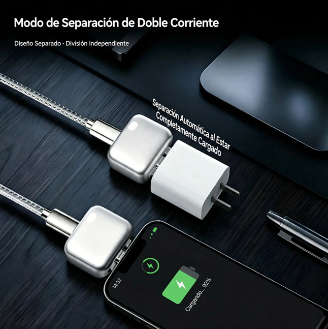 Adaptador Inteligente Type-C con Desconexión Automática al 100% - Protección Contra Sobrecarga - Carga Rápida PD 140W - Corte Automático